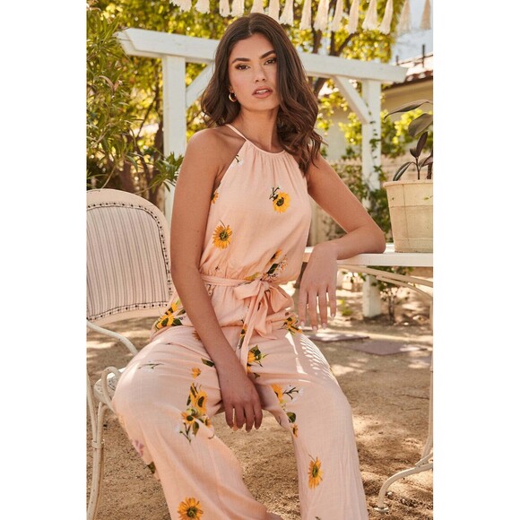 SUGARLIPS GIRASOL SUNFLOWER TRAPEZE JUMPSUIT NWT - Picture 2 of 4